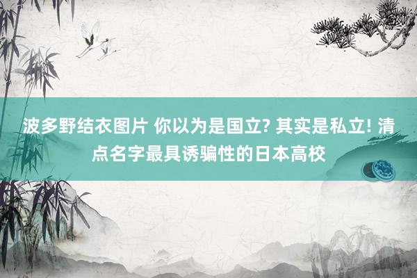 波多野结衣图片 你以为是国立? 其实是私立! 清点名字最具诱骗性的日本高校