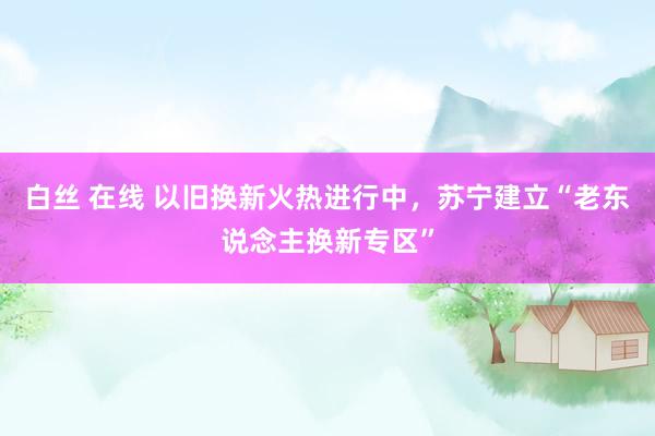 白丝 在线 以旧换新火热进行中，苏宁建立“老东说念主换新专区”