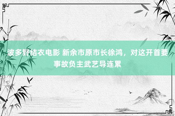 波多野结衣电影 新余市原市长徐鸿，对这开首要事故负主武艺导连累