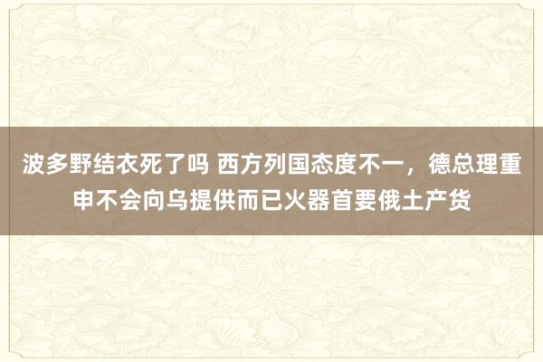 波多野结衣死了吗 西方列国态度不一，德总理重申不会向乌提供而已火器首要俄土产货