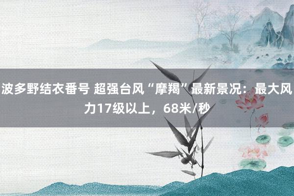 波多野结衣番号 超强台风“摩羯”最新景况：最大风力17级以上，68米/秒