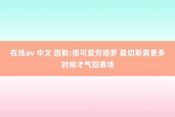 在线av 中文 因勒:很可爱劳塔罗 桑切斯需更多时候才气回赛场