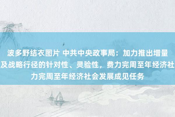 波多野结衣图片 中共中央政事局：加力推出增量战略，进一步普及战略行径的针对性、灵验性，费力完周至年经济社会发展成见任务