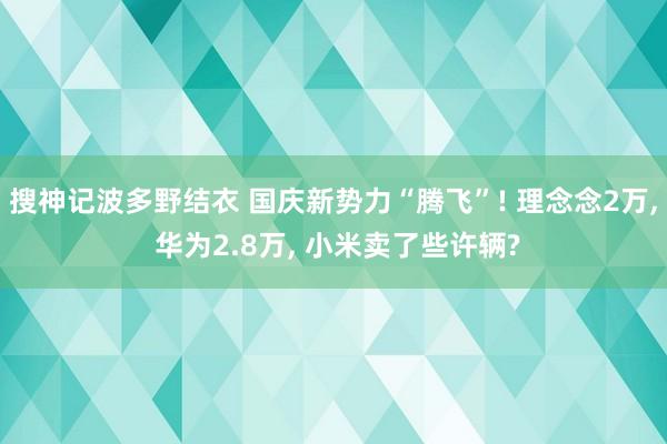 搜神记波多野结衣 国庆新势力“腾飞”! 理念念2万， 华为2.8万， 小米卖了些许辆?