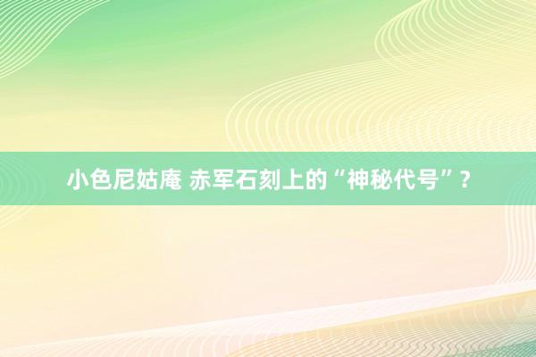 小色尼姑庵 赤军石刻上的“神秘代号”？