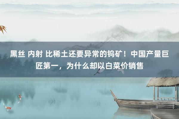 黑丝 内射 比稀土还要异常的钨矿！中国产量巨匠第一，为什么却以白菜价销售