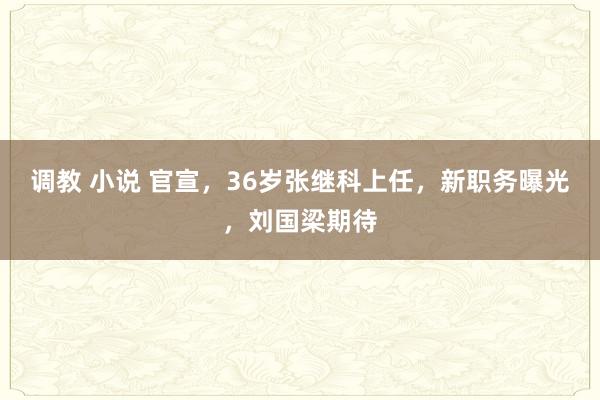 调教 小说 官宣，36岁张继科上任，新职务曝光，刘国梁期待