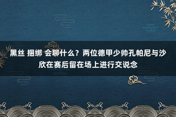 黑丝 捆绑 会聊什么？两位德甲少帅孔帕尼与沙欣在赛后留在场上进行交说念