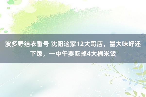 波多野结衣番号 沈阳这家12大哥店，量大味好还下饭，一中午要吃掉4大桶米饭