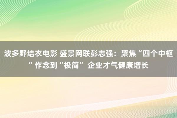 波多野结衣电影 盛景网联彭志强：聚焦“四个中枢”作念到“极简” 企业才气健康增长