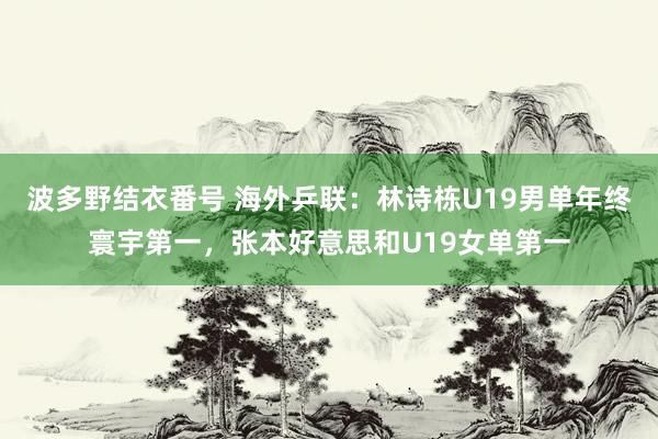 波多野结衣番号 海外乒联：林诗栋U19男单年终寰宇第一，张本好意思和U19女单第一