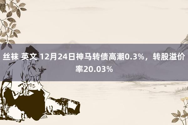 丝袜 英文 12月24日神马转债高潮0.3%，转股溢价率20.03%