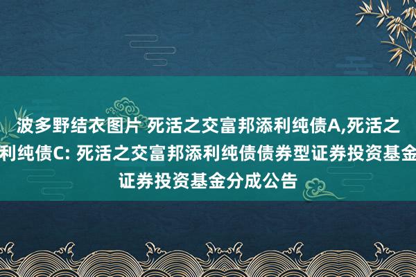 波多野结衣图片 死活之交富邦添利纯债A，死活之交富邦添利纯债C: 死活之交富邦添利纯债债券型证券投资基金分成公告