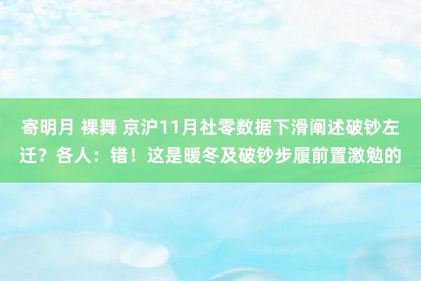 寄明月 裸舞 京沪11月社零数据下滑阐述破钞左迁？各人：错！这是暖冬及破钞步履前置激勉的