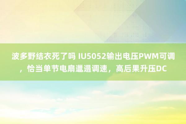 波多野结衣死了吗 IU5052输出电压PWM可调，恰当单节电扇邋遢调速，高后果升压DC