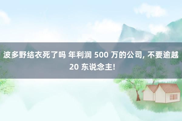 波多野结衣死了吗 年利润 500 万的公司， 不要逾越 20 东说念主!