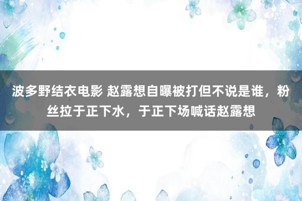 波多野结衣电影 赵露想自曝被打但不说是谁，粉丝拉于正下水，于正下场喊话赵露想