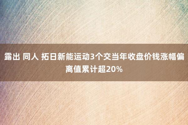 露出 同人 拓日新能运动3个交当年收盘价钱涨幅偏离值累计超20%