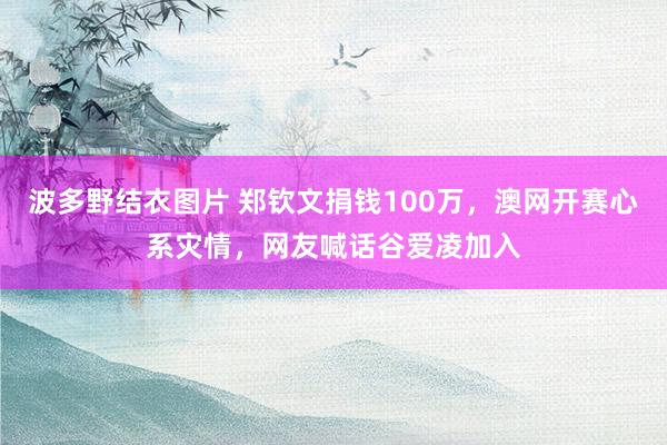 波多野结衣图片 郑钦文捐钱100万，澳网开赛心系灾情，网友喊话谷爱凌加入